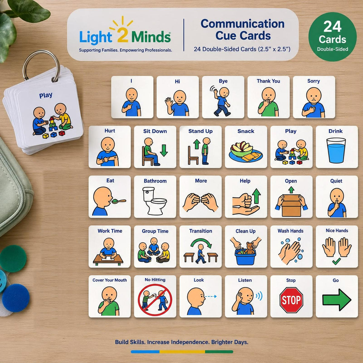 ABA Cue Cards - 24 Double-Sided Visual Communication Cards